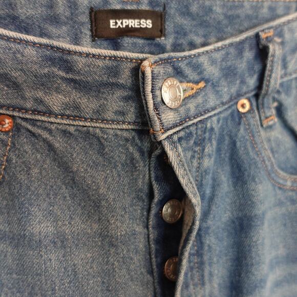 Express Jeans Womens 10R Blue Relaxed Straight High Rise Conscious Edit - Picture 3 of 11